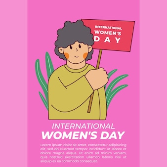 Journée internationale de la femme soutien aux femmes femmes portant une pancarte pour la journée mondiale de la femme