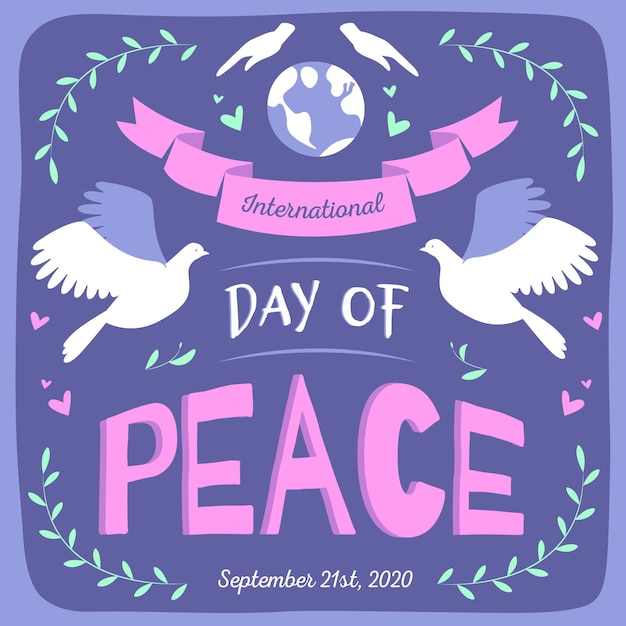 Vecteur gratuit journée internationale de la paix au design plat