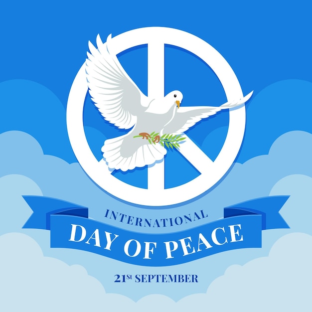 Vecteur gratuit journée internationale de la paix avec colombe