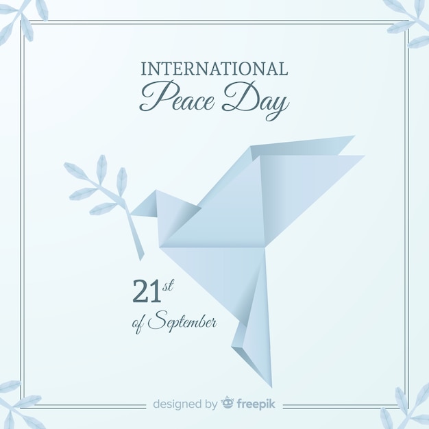 Vecteur gratuit journée internationale de la paix avec des pigeons