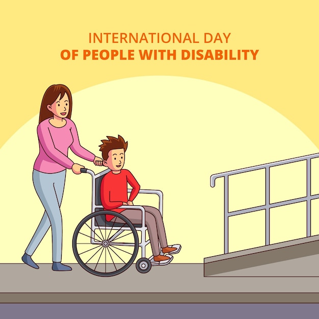 Vecteur gratuit journée internationale des personnes handicapées dessinée à la main