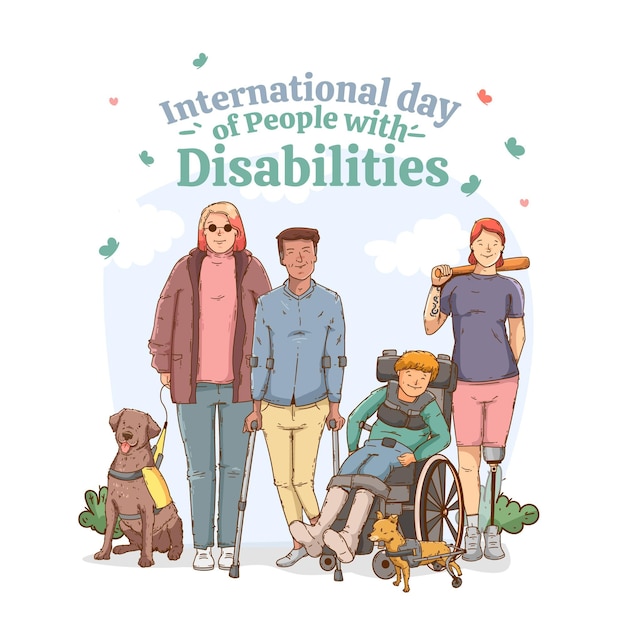 Vecteur gratuit journée internationale des personnes handicapées