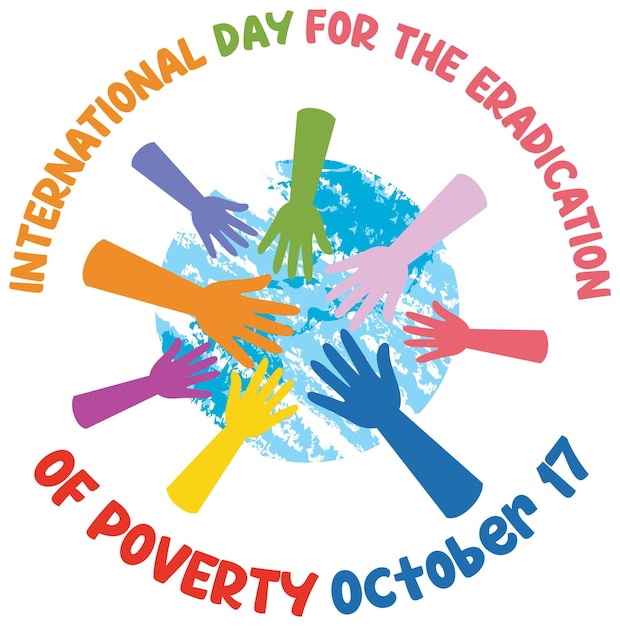 Vecteur gratuit journée internationale pour l'élimination de la pauvreté