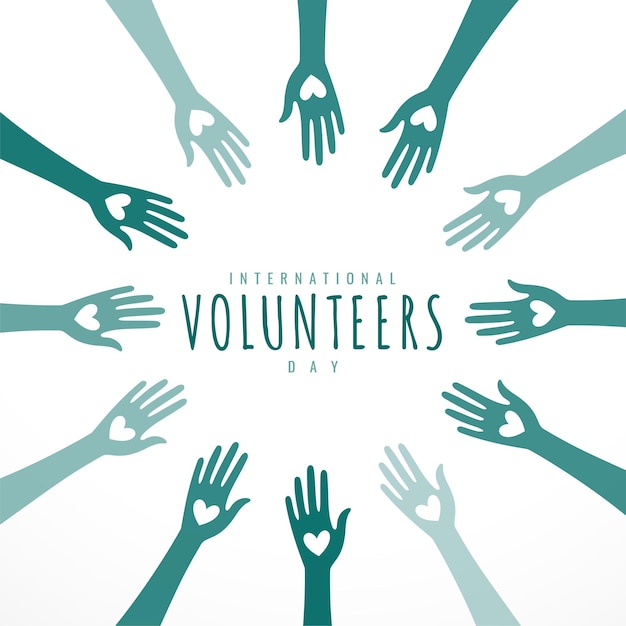 Vecteur gratuit journée internationale des volontaires pour le bien-être social et le service