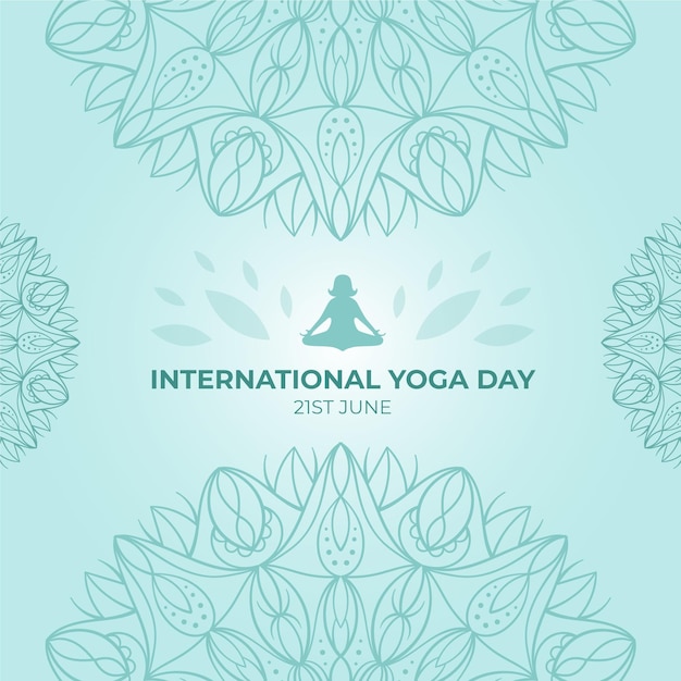 Vecteur gratuit journée internationale de yoga dessinée à la main