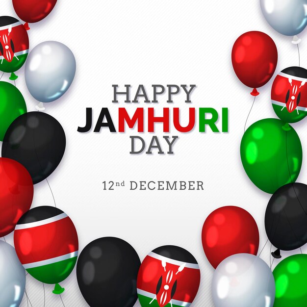 Journée Jamhuri avec des ballons réalistes