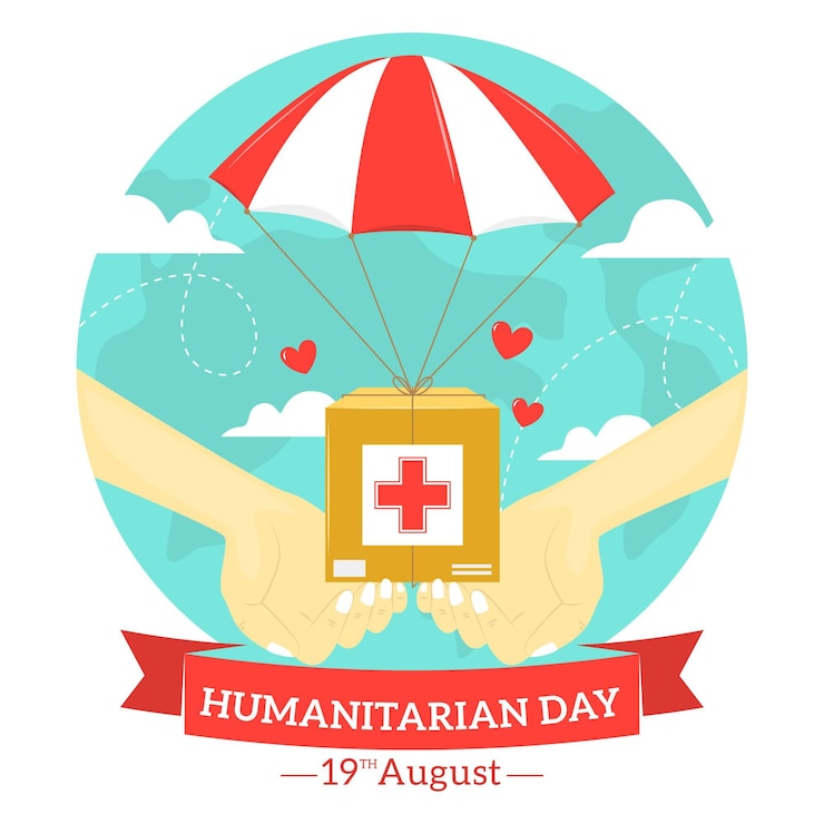 Vecteur gratuit journée mondiale de l'aide humanitaire avec aide