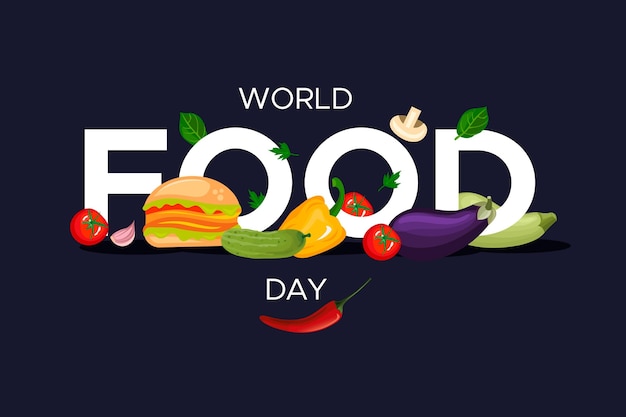 Vecteur gratuit la journée mondiale de l'alimentation célèbre le design plat