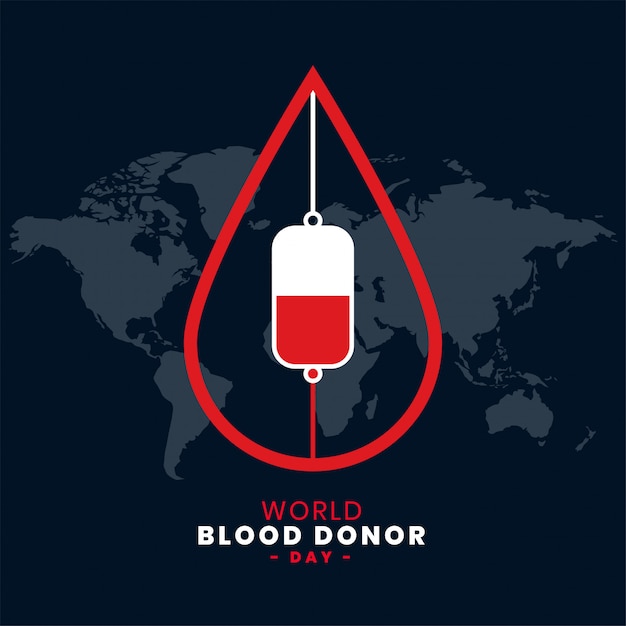 Vecteur gratuit journée mondiale des donneurs de sang de juin