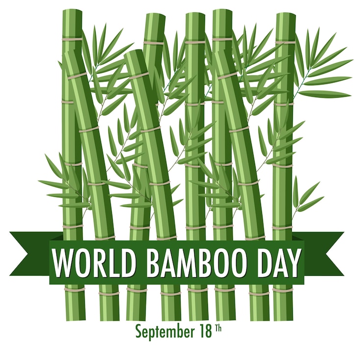 Vecteur gratuit journée mondiale du bambou 18 septembre