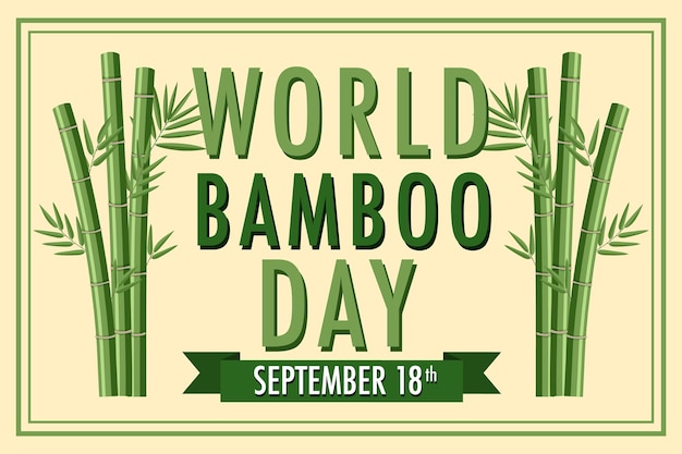 Vecteur gratuit journée mondiale du bambou 18 septembre