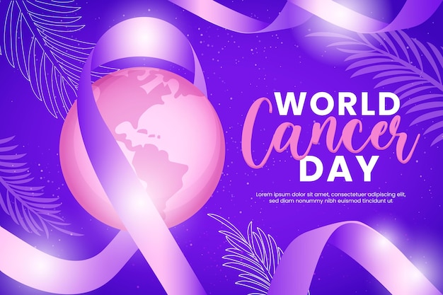 Vecteur gratuit journée mondiale du cancer en dégradé