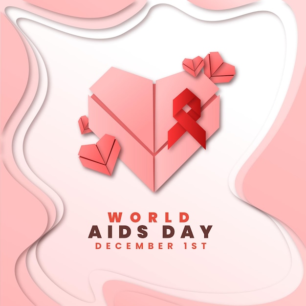 Vecteur gratuit journée mondiale du sida sur papier