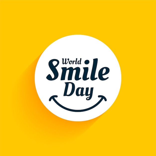 Vecteur gratuit journée mondiale du sourire fond jaune