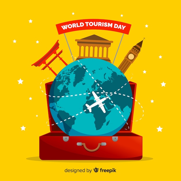 Journée mondiale du tourisme dans un bagage