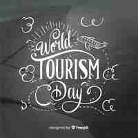 Vecteur gratuit journée mondiale du tourisme avec typograhy