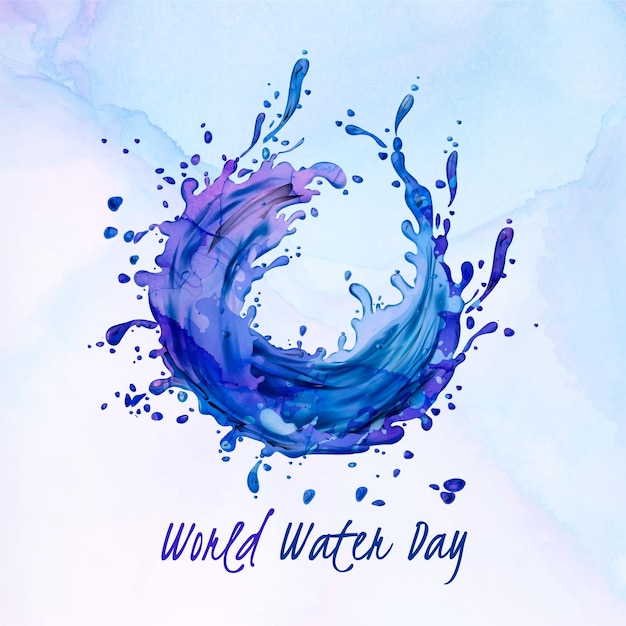 Journée mondiale de l'eau peinte à la main