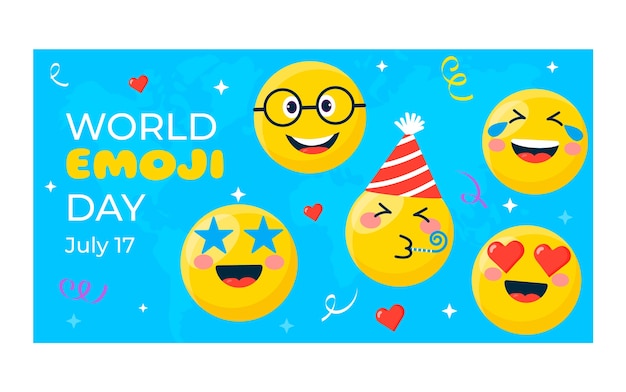 Vecteur gratuit journée mondiale des emoji dessinés à la main