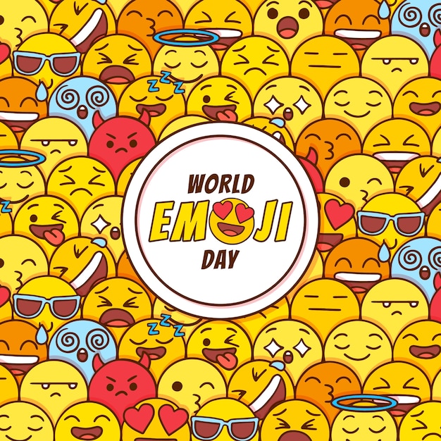 Journée Mondiale Emoji Illustration Dessinée à La Main