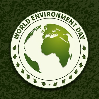 Journée mondiale de l'environnement joint en caoutchouc avec globe et feuilles d'arbres écologie pour la conception