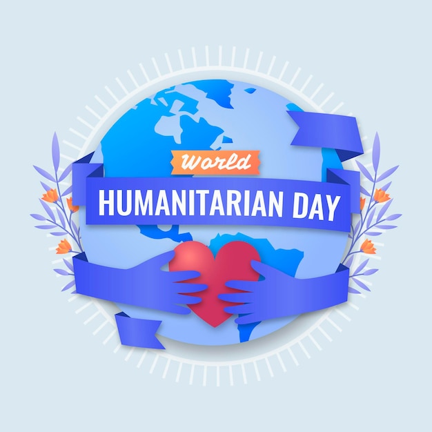 Vecteur gratuit journée mondiale humanitaire plate