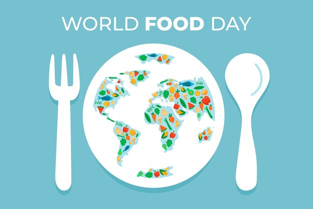 Journée mondiale de la nourriture dessinée à la main