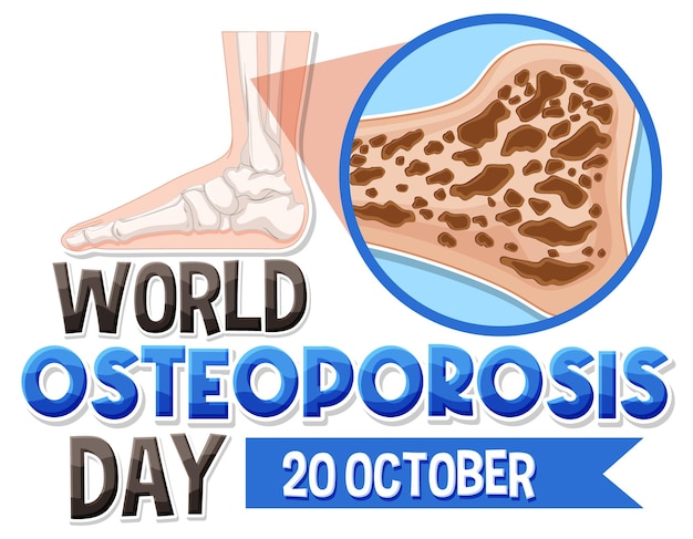 Vecteur gratuit journée mondiale de l'ostéoporose en octobre