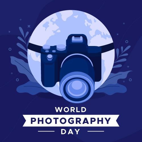 Vecteur gratuit journée mondiale de la photographie à plat