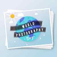 Vecteur gratuit journée mondiale de la photographie à plat