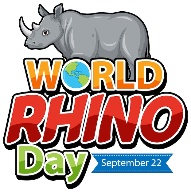 Vecteur gratuit journée mondiale des rhinocéros le 22 septembre