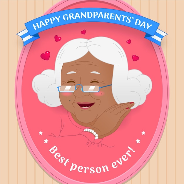 Vecteur gratuit journée nationale des grands-parents avec grand-mère