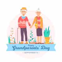 Vecteur gratuit journée nationale des grands-parents avec les grands-parents