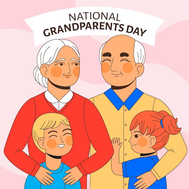 Vecteur gratuit journée nationale des grands-parents plats usa