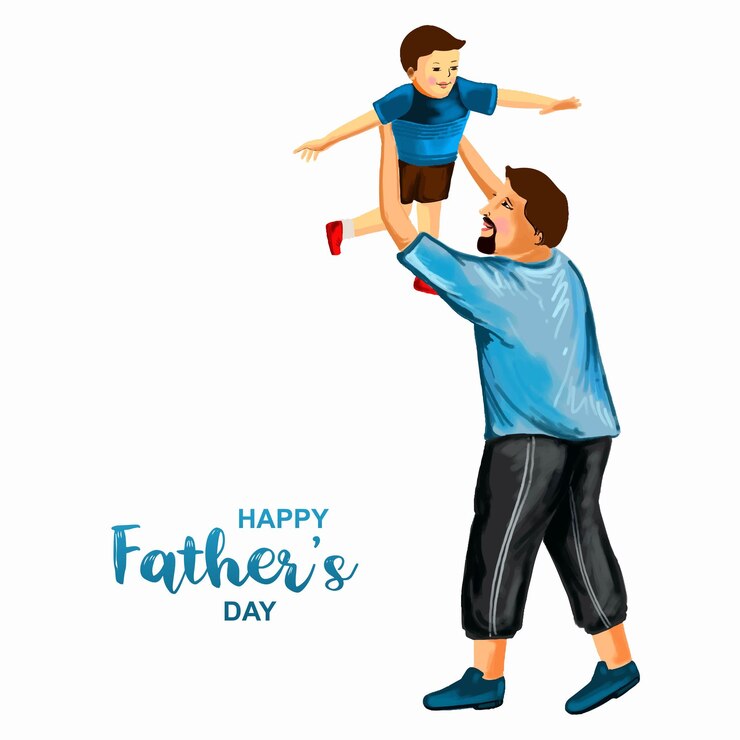 Vecteur gratuit joyeuse fête des pères avec un fond de carte de célébration de fils