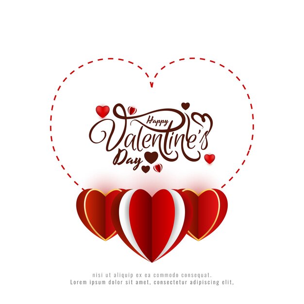 Vecteur gratuit joyeuse saint valentin belle conception de carte de voeux