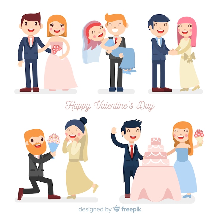 Vecteur gratuit joyeuse saint valentin