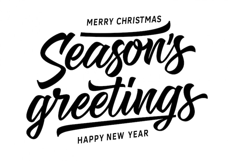Vecteur gratuit joyeuses fêtes de noël salutations inscription