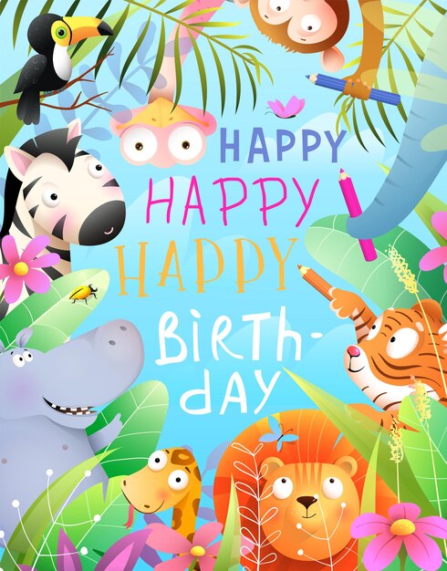 Carte D Anniversaire A Imprimer Vecteur Premium