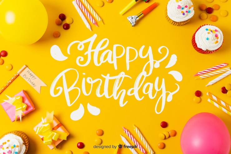 Vecteur gratuit joyeux anniversaire avec une photo