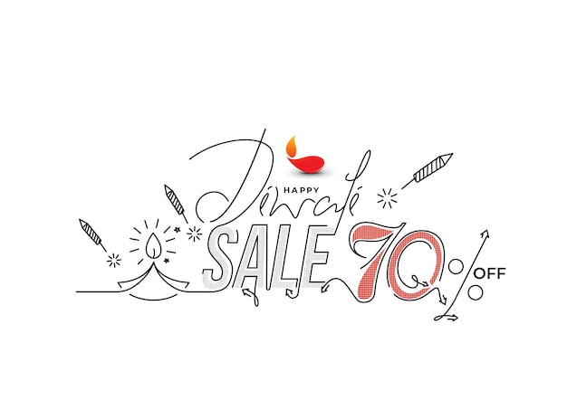 Joyeux Diwali avec 70 hors texte design Abstract vector illustration