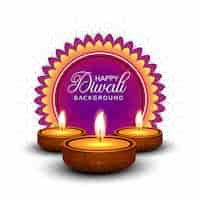 Vecteur gratuit joyeux diwali diya fond de carte festival huile lampe