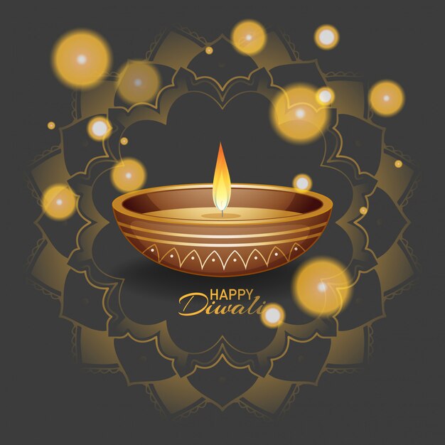 joyeux diwali festival carte de voeux