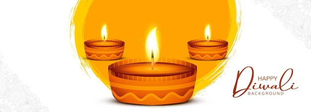 Joyeux Diwali Festival Indien Célébration Fond De Bannière De Carte De Voeux