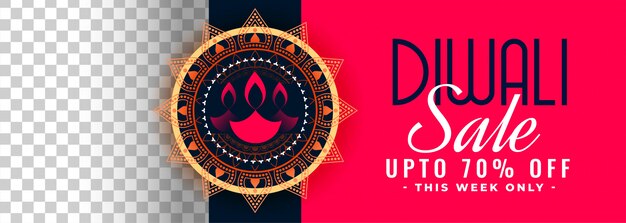 Joyeux diwali festival vente bannière avec espace image