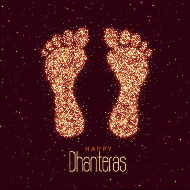 Joyeux Festival De Dhanteras Avec Impression De Pieds