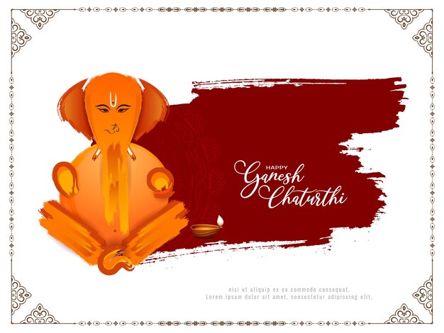 Joyeux Festival De Ganesh Chaturthi Beau Design De Fond Décoratif