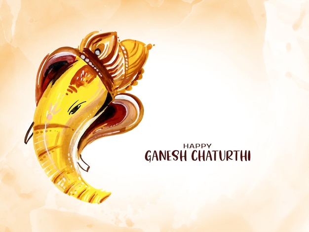 Vecteur gratuit joyeux festival de ganesh chaturthi élégant design de fond brun doux