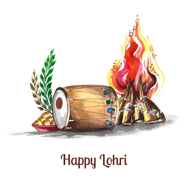 Joyeux festival de Lohri du fond de l'Inde du Pendjab