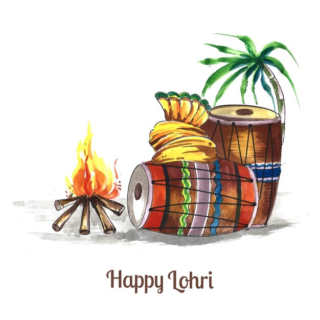 Joyeux festival de Lohri du fond de l'Inde du Pendjab