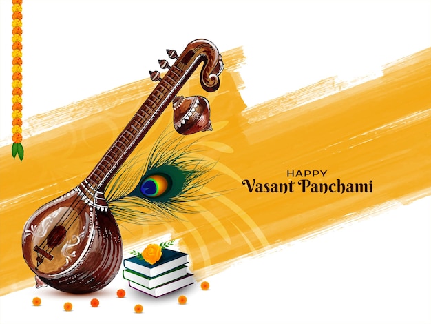 Vecteur gratuit joyeux fond artistique du festival vasant panchami